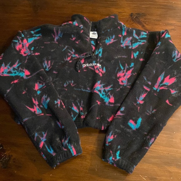 ADIDAS 1/4 ZIP FLEECE CROPPED JACKET💖 - Picture 6 of 15